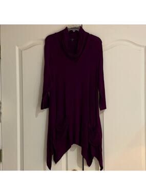 K&C grape asymmetric mini dress nwot L